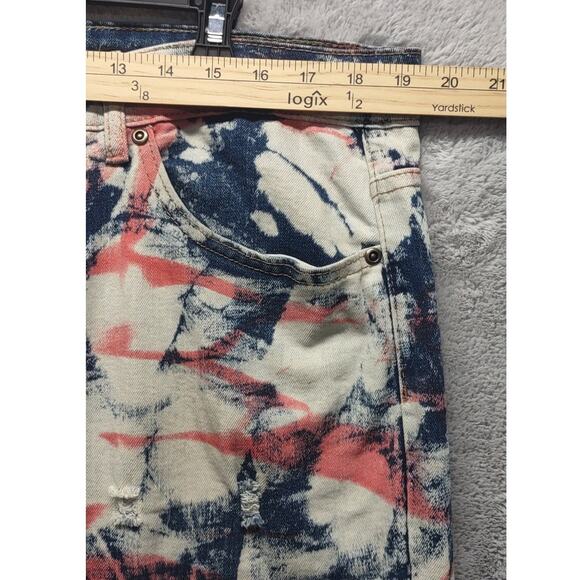 Waimea Mens Distressed Skinny Slim Red Wash Spandex Stretch Denim Jeans - Picture 5 of 10